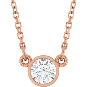 1/4 ct Diamond Bezel-Set Solitaire Birthstone Necklace