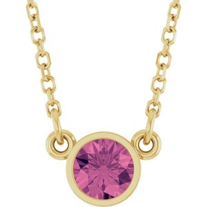 1/4 ct Diamond Bezel-Set Solitaire Birthstone Necklace