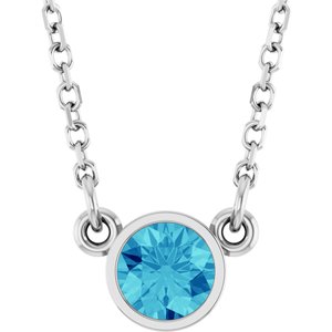1/4 ct Diamond Bezel-Set Solitaire Birthstone Necklace