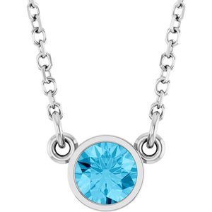 1/4 ct Diamond Bezel-Set Solitaire Birthstone Necklace