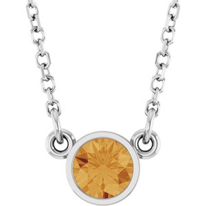 1/4 ct Diamond Bezel-Set Solitaire Birthstone Necklace
