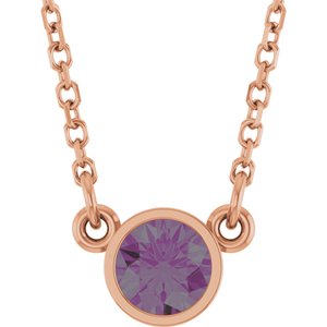 1/4 ct Diamond Bezel-Set Solitaire Birthstone Necklace