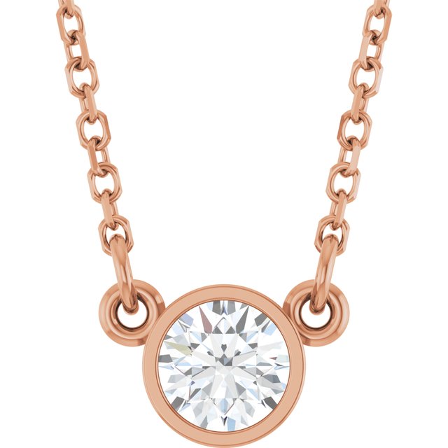 14k-rose-1/4-ct-natural-diamond-solitaire-18"-necklace