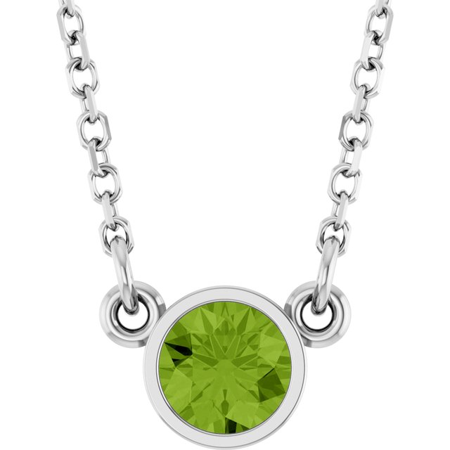 14k-white-natural-peridot-solitaire-16"-necklace