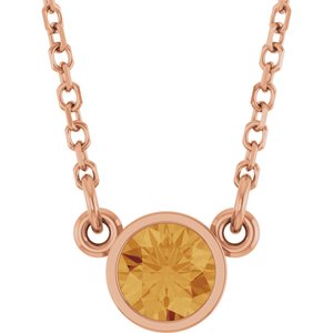 1/4 ct Diamond Bezel-Set Solitaire Birthstone Necklace