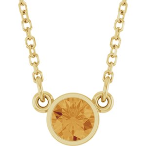 1/4 ct Diamond Bezel-Set Solitaire Birthstone Necklace