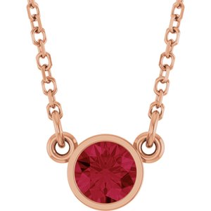 1/4 ct Diamond Bezel-Set Solitaire Birthstone Necklace