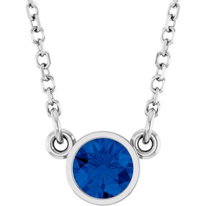 1/4 ct Diamond Bezel-Set Solitaire Birthstone Necklace