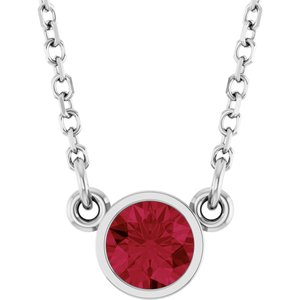 1/4 ct Diamond Bezel-Set Solitaire Birthstone Necklace