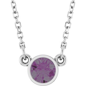 1/4 ct Diamond Bezel-Set Solitaire Birthstone Necklace