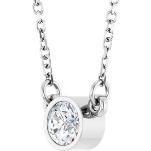 1/4 ct Diamond Bezel-Set Solitaire Birthstone Necklace