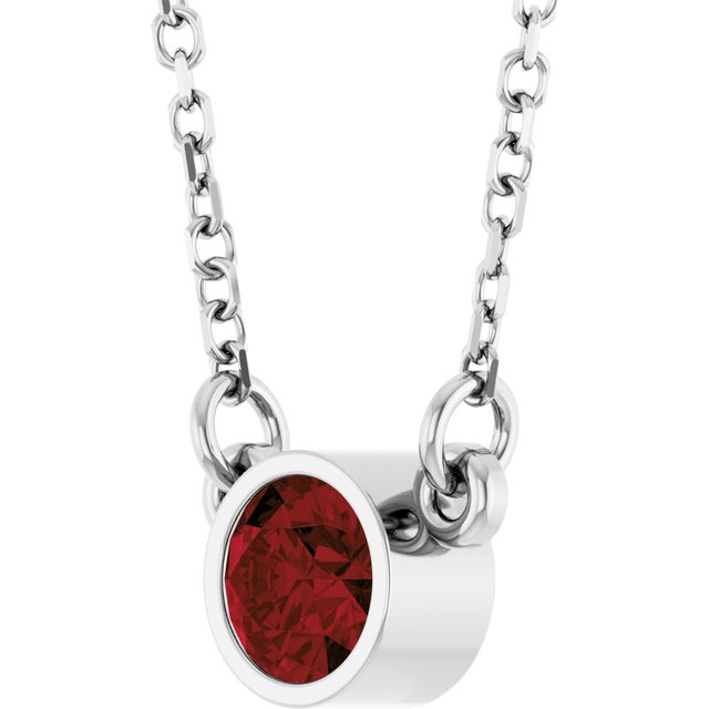 14k-white-natural-mozambique-garnet-solitaire-16"-necklace