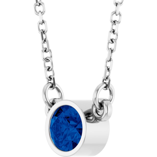 14k-white-lab-grown-blue-sapphire-solitaire-16"-necklace