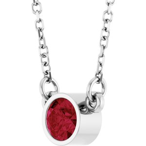1/4 ct Diamond Bezel-Set Solitaire Birthstone Necklace