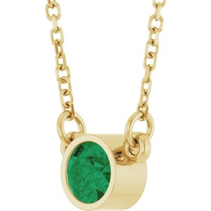 1/4 ct Diamond Bezel-Set Solitaire Birthstone Necklace