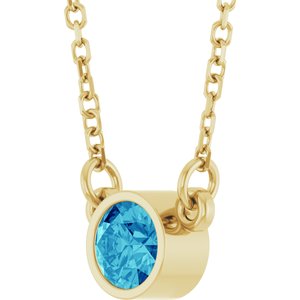 1/4 ct Diamond Bezel-Set Solitaire Birthstone Necklace