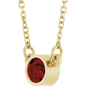 1/4 ct Diamond Bezel-Set Solitaire Birthstone Necklace