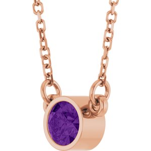 1/4 ct Diamond Bezel-Set Solitaire Birthstone Necklace