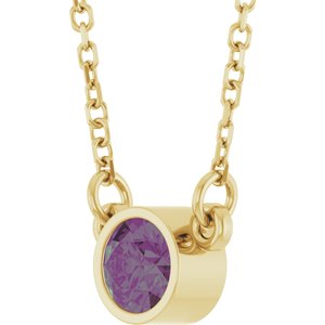 1/4 ct Diamond Bezel-Set Solitaire Birthstone Necklace