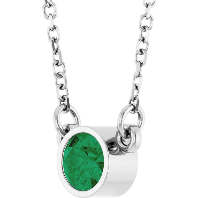 14k-white-lab-grown-emerald-solitaire-16"-necklace