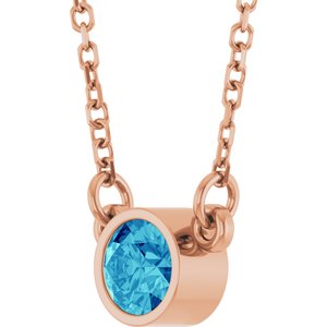 1/4 ct Diamond Bezel-Set Solitaire Birthstone Necklace