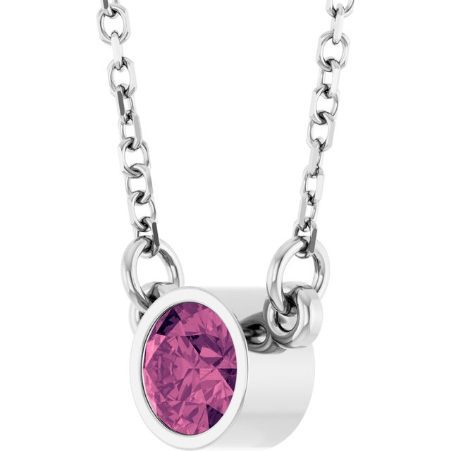 14k-white-natural-pink-tourmaline-solitaire-16"-necklace