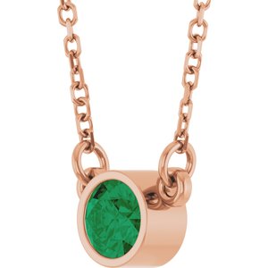 1/4 ct Diamond Bezel-Set Solitaire Birthstone Necklace