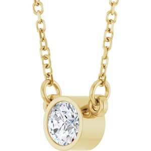 1/4 ct Diamond Bezel-Set Solitaire Birthstone Necklace