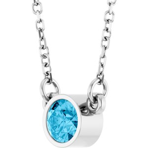 1/4 ct Diamond Bezel-Set Solitaire Birthstone Necklace