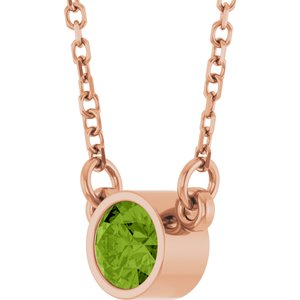 1/4 ct Diamond Bezel-Set Solitaire Birthstone Necklace