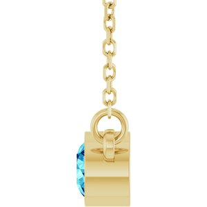 1/4 ct Diamond Bezel-Set Solitaire Birthstone Necklace
