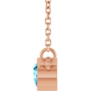 1/4 ct Diamond Bezel-Set Solitaire Birthstone Necklace