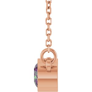 1/4 ct Diamond Bezel-Set Solitaire Birthstone Necklace