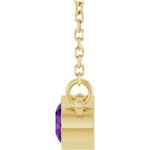 1/4 ct Diamond Bezel-Set Solitaire Birthstone Necklace
