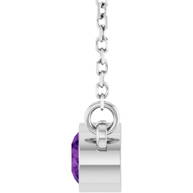 14k-white-natural-amethyst-solitaire-16"-necklace