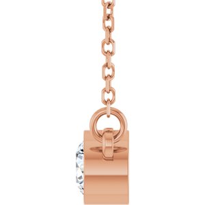 1/4 ct Diamond Bezel-Set Solitaire Birthstone Necklace