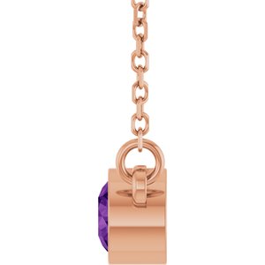 1/4 ct Diamond Bezel-Set Solitaire Birthstone Necklace