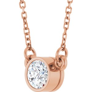 1/4 ct Diamond Bezel-Set Solitaire Birthstone Necklace