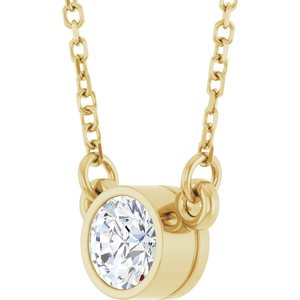 1/4 ct Diamond Bezel-Set Solitaire Birthstone Necklace