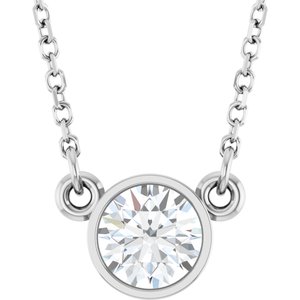 1/4 ct Diamond Bezel-Set Solitaire Birthstone Necklace
