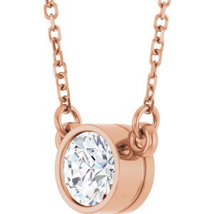 1/4 ct Diamond Bezel-Set Solitaire Birthstone Necklace