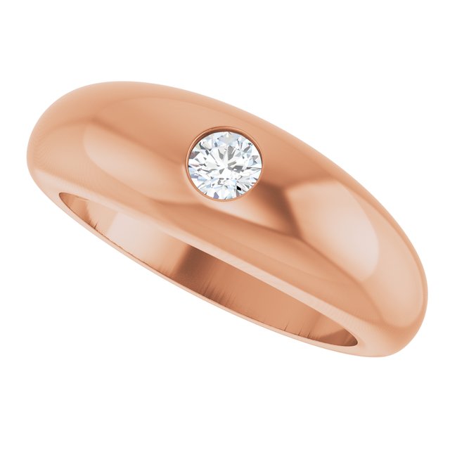 14k-rose-1/4-ct-lab-grown-diamond-dome-ring