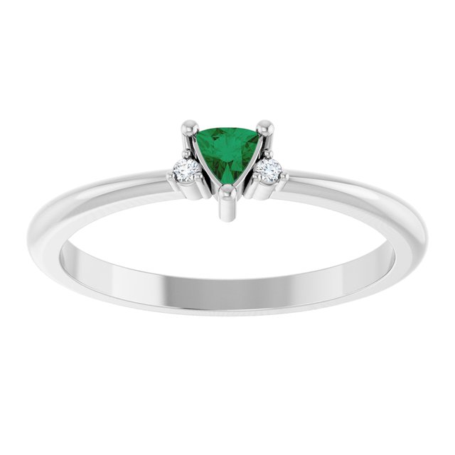 14k-white-natural-emerald-&-.015-ctw-natural-diamond-ring