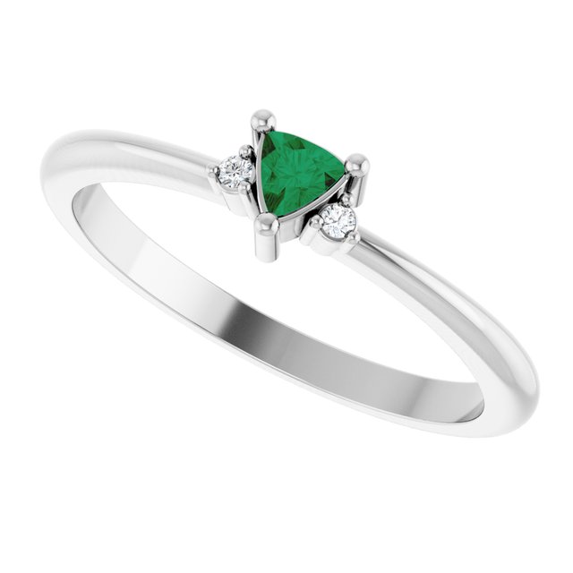 14k-white-natural-emerald-&-.015-ctw-natural-diamond-ring