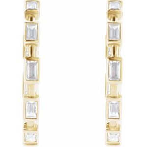 1 1/4 ct Lab-Grown Diamond Hoop Earrings