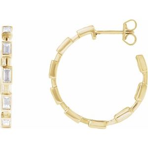 1 1/4 ct Lab-Grown Diamond Hoop Earrings