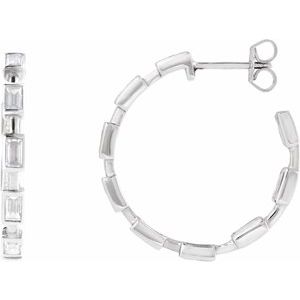 1 1/4 ct Lab-Grown Diamond Hoop Earrings