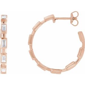 1 1/4 ct Lab-Grown Diamond Hoop Earrings