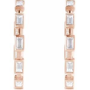 1 1/4 ct Lab-Grown Diamond Hoop Earrings