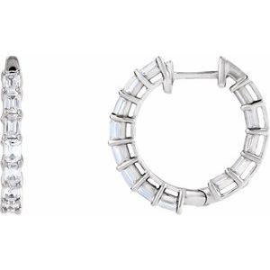 3 ct Diamond Inside-Outside Hoop Earrings
